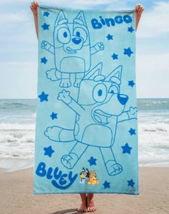 NWT Bluey Kids Bath & Beach Towel Bluey & Bingo - New With Tags- 34in x 63in - Picture 1 of 3