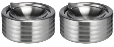 2er Set Windaschenbecher Edelstahl  Aschenbecher Klappaschenbecher Gluttöter - Bild 1 von 4