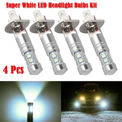 4Pcs H1 Super White LED Headlight Bulbs Kit High Low Beam Fog Lamp 8000K 18000LM - Image 1 of 4