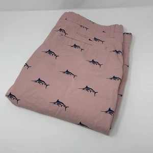 Hudson & Barrow Shorts Herren 36 rosa Chino Schwertfisch Print Meeresangeln Outdoor - Bild 1 von 5