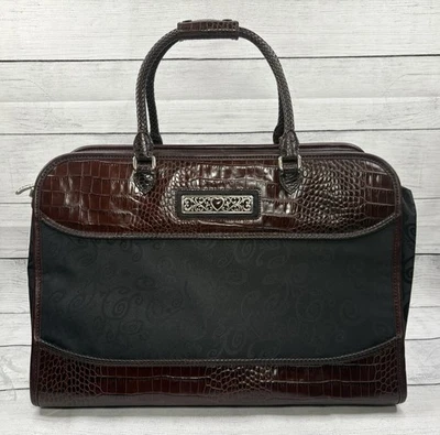 Bolso de viaje Brighton Rolling Business para computadora portátil fin de semana de cuero y tela Foto 1 de 4