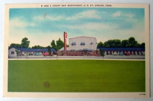 ONEIDA TENNESSEE POSTKARTE B & Z MOTEL & RESTAURANT - Bild 1 von 2
