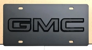 GMC black on black stainless steel vanity license plate tag - Bild 1 von 1