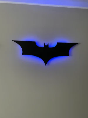 The Batman Logo Wall Art Night Light 100x35cm Wireless Remote Control LED - Image 1 of 4