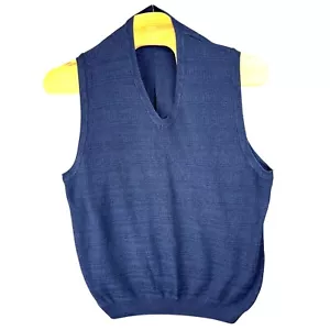 Vtg Cutter & Buck Sweater Vest Men XXL Navy V-Neck Sleeveless Cotton USA Made - Picture 1 of 9