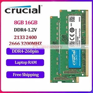 Crucial DDR4 Laptop Memory RAM 8GB 16GB SODIMM RAM 2133 2400 2666 3200MHz 1.2V - Picture 1 of 13