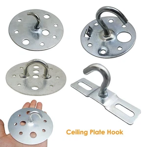 LED_SONE 2 x Ceiling Chandelier Industrial Light Lamp Steel Hook Plate Heavy Duty Bracket