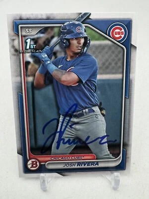Josh Rivera 2024 Bowman Prospects 1st Bowman #BP-115 Toronto Blue Jays SIGNED - Image 1 of 2