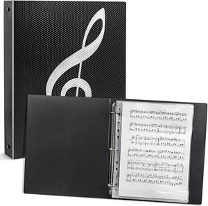 Sheet Music Folder, Letter Size Binder, 80 Pages Capacity, Black - Picture 1 of 7