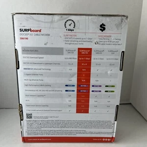 ARRIS SURFboard SB6190 DOCSIS 3.0 32 x 8 Gigabit Cable Modem - Open Box - Picture 1 of 3