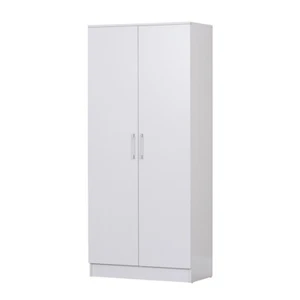 Large Storage Cabinet Organiser Two 2 Door Shelf Room Cupboard White Bathroom - Picture 1 of 12