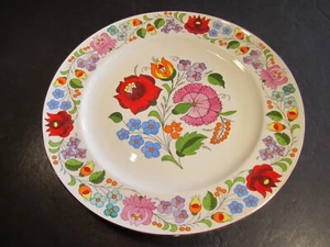 Kalocsa Hungary Hand Painted Porcelain Decorative VIVID FLOWERS Wall Plaque - Picture 1 of 5