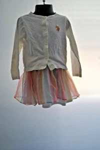 Toddler Outift by U.S. Polo Assn Size 3T White Shirt and Skirt Multicolored - Picture 1 of 20