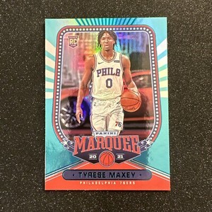 2020-21 Panini Chronicles Marquee #260 TYRESE MAXEY RC *Teal Holo SP 76ers NM+