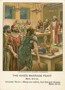 Christian Picture Lessons Card The King's Marriage Feast 1910 - Picture 1 of 2