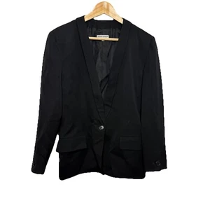 Chaqueta Blazer De Colección Giorgio Armani Lana Negra Para Mujer Talla 12 Botón Único Italia - Imagen 1 de 9