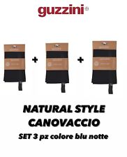 GUZZINI: NATURAL STYLE CANOVACCIO SET 3 Pezzi Colore Blu Notte Misura 50x70 cm