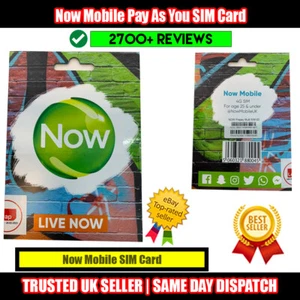 Now Mobile Pay as You Go Trio Nano Micro SIM Card 4G SIM Card UK - Picture 1 of 11
