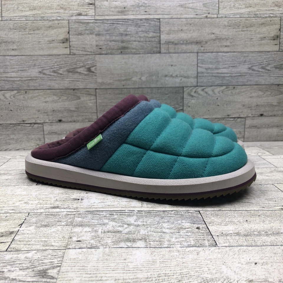 Mocasín sin cordones Sanuk Puff N Chill Ombre cómodo para mujer talla 5 azul verde azulado Foto 1 de 4
