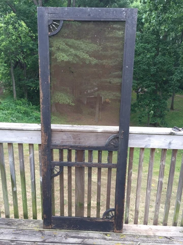 1800's Antique SCREEN DOOR Original VICTORIAN Era Gingerbread Design ORNATE Cover