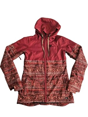 Chaqueta de snowboard Ride Wedgewood para mujer pequeña roja con capucha Foto 1 de 4