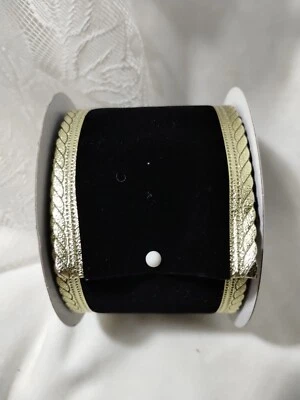 10 yd Wellesley faux BLACK VELVET GOLD TRIM RIBBON WIRED Christmas DIY 2.5" NEW - Image 1 of 2