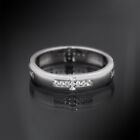 Herren Hochzeitsband Ring mit CZ Kreuz echt massiv 925 Sterlingsilber 4 mm Größe 5-10