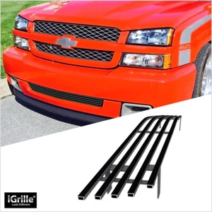 For 2003-2006 Chevy Silverado SS 1500 Stainless Black Bumper Billet Grille - Picture 1 of 7