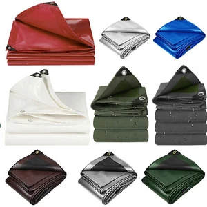 5-20Mil Heavy Duty Tarp Waterproof Poly Tarpaulin Sun Shade Canopy Tent Cover - Picture 1 of 76