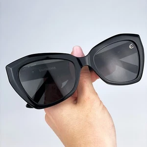 Balenciaga Women Sunglasses Black Grey Butterfly BB0271S 001 NEW - Picture 1 of 11