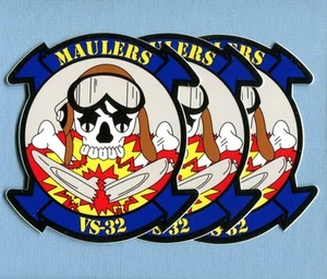Sticker Set VS-32 MAULERS US NAVY Lockheed S-3B S-3 VIKING Squadron Patch Image - Picture 1 of 1