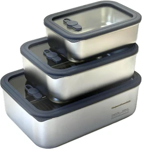 Stainless Steel Food Storage Containers Leak Proof & Airtight Lids for Kitchen,S - Picture 1 of 11