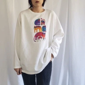 90s Laurel Burch Festival of Felines Sweatshirt - Picture 1 of 7