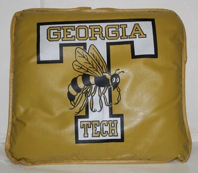 Cojín de asiento blanqueador equipo deportivo vintage chaquetas amarillas Georgia Tech Foto 1 de 3