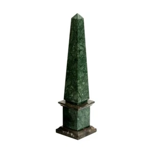 Obelisco Classico Marmo Verde Alpi e Fossile Italian Decor Marble Obelisk H 25CM - Picture 1 of 1