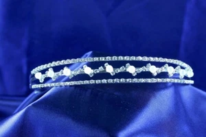 HEAD BAND Austrian Crystal Rhinestone Silver Plated Metal S4784 - Picture 1 of 2