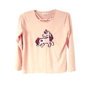 Blusa Top Manga Larga Poof Niña Unicornio Rosa Claro Niñas M - Imagen 1 de 3