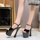 new Summer Model High Heels Sandals Pole Dance 17CM Sexy Black Platform