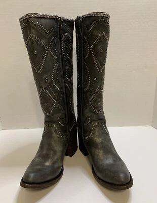 NWT Corral Women's Gray Round Toe Studded Cowgirl Western Boots - Size 7.5 - Image 1 of 4