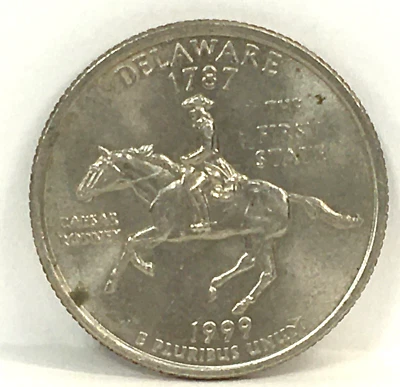 1999  DELAWARE (ERROR)  State Quarter - SPITTING HORSE   Circulated US Coin - Image 1 of 4