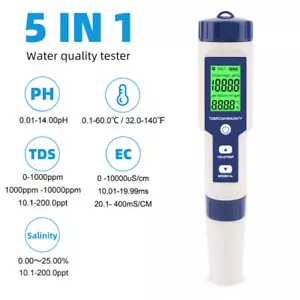 PH/TDS Wert Messgerät Wasser Digital Messer Tester Aquarium Pool Prüfer pH 0-14 - Bild 1 von 13