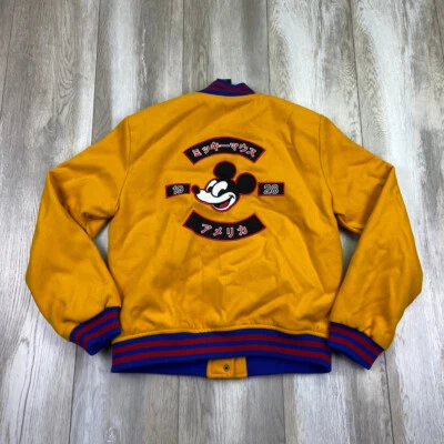 Chaqueta Universitaria Disney Forever 21 Mickey Mouse Mujer Pequeña Amarilla Negra Japonesa Foto 1 de 4