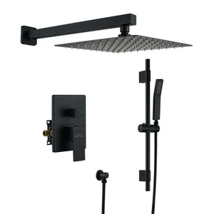 Boyel Living 2,5 GPM Wandhalterung & Regen Dual Duschkopfsystem in Mattschwarz - Bild 1 von 8