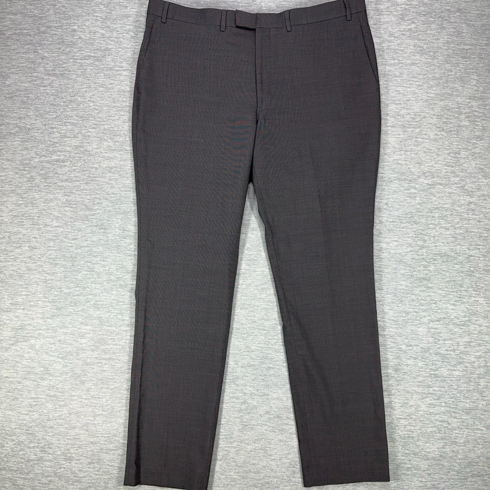 Pantalones de vestir Kenneth Cole para hombre 42x34 gris mezcla de lana plisados calce clásico trabajo Foto 1 de 4