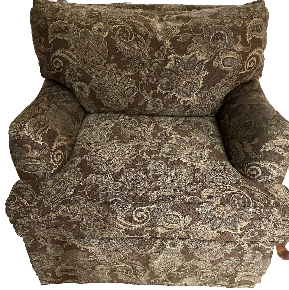 Henredon Oversized Swivel Chair Upholstery Collection Cushion Skirt 2009 Arm 360 - Image 1 of 4