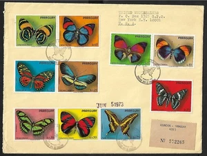 PARAGUAY TO US FDC AIR MAIL COMMEMORATIVE STAMPS ON COVER 1973 - Foto 1 di 2