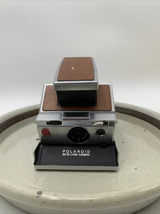 VNTG Polaroid SX-70 Land Camera Brown Leather W Case & Flash *UNGETESTET* - Bild 1 von 17