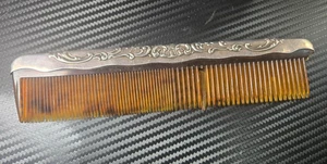 Antique Gorham Sterling Silver #23 Comb - 925 Sterling - Ornate Tortoise Shell - Picture 1 of 9