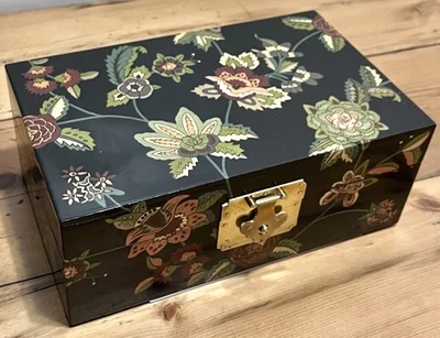 Maitland-Smith Decorative Box - Brass Hardware 13 x 8 x 5 Floral Hinged Lid - Image 1 of 4