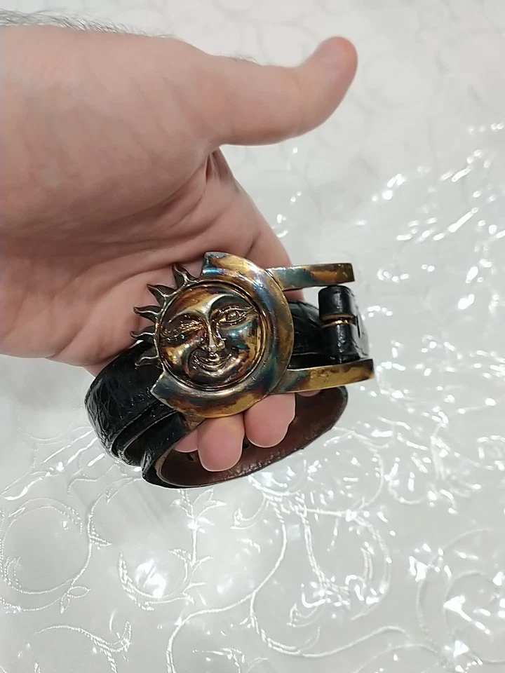 Cinturón celestial vintage BARRY KIESELSTEIN CORD genuino cocodrilo sol años 90 33 pulgadas Foto 1 de 4